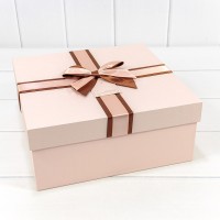 Коробки Квадратные Набор 1/3 27*27*11,5 с двойным бантом Розовый 1/8 Арт: 721817/2