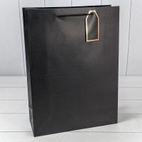 Пакет подарочный "Фактура-890" Чёрный 31*42*12 210г 1/20 1/80 Арт: 000890A/2