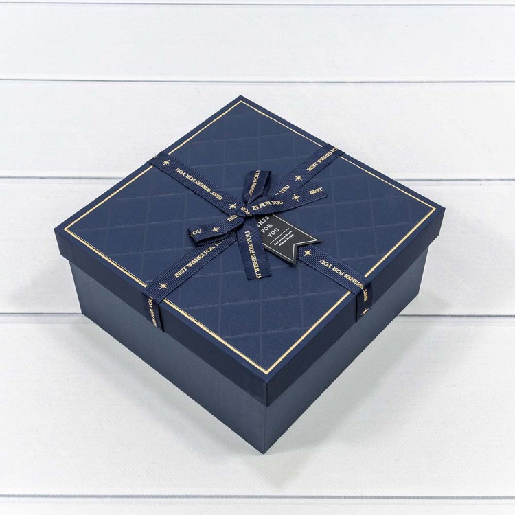 Коробки Квадратные Набор 1/3 19*19*9,5 "Best Wishes For You" Синий 1/18 Арт: 721612/2