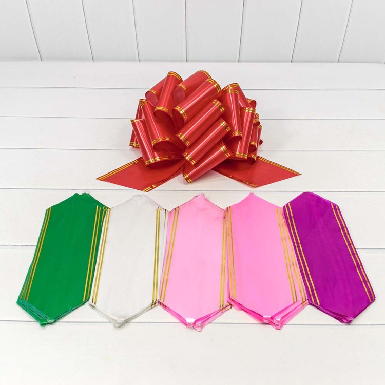 Бант-шар 10 см с золотой полосой (микс) 1/20 1/400 Арт: 000525-100