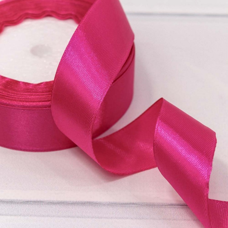 Лента Атласная Сатин 2,5см*25ярд Малиновый-195 1/5 1/120 Арт: 562-25/195 