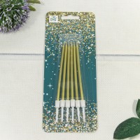 Свечи для торта набор (6 шт.) 10см Золотой 1/48 1/288 Арт: 20010-18/2