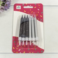 Свечи для торта набор (12 шт.) 8см (микс 11) 1/12 1/144 Арт: 20010-95/11