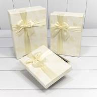 Коробки Прямоугольные Набор 1/3 29*21*9,5 "Листья" Бежевый 1/24 Арт: 7201460/2 - Коробки Прямоугольные Набор 1/3 29*21*9,5 "Листья" Бежевый 1/24 Арт: 7201460/2