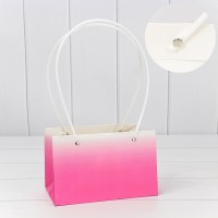 Пакет подарочный "Ваза для цветов" 19*12*10,5 "Градиент" Розовый 1/10 1/150 Арт: 000184GA/1