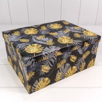 Коробки Прямоугольные Набор 1/10 34*26*15,3 "Листья на чёрном фоне" 1/6 Арт: 721604/1812