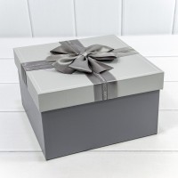 Коробки Квадратные Набор 1/3 21*21*12,3 с бантом "Just For You" Серый 1/18 Арт: 721620/1