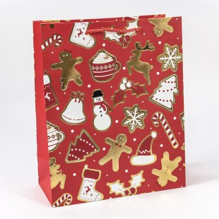 Пакет подарочный с тиснением "Новый год" (микс 563) 18*23*10 210г 1/20 1/360 Арт: 300563E