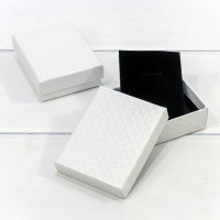 Коробка Прямоугольная 9*7*2,8 "Ромбики-2" Белый 1/12 1/240 Арт: 62797/2