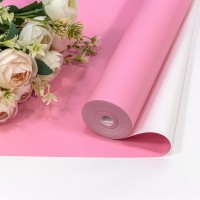 Плёнка 59см 800г матовая двухсторонняя 65мкм Светло-пурпурный/Белый 1/6 1/12 Арт: 80004/0521