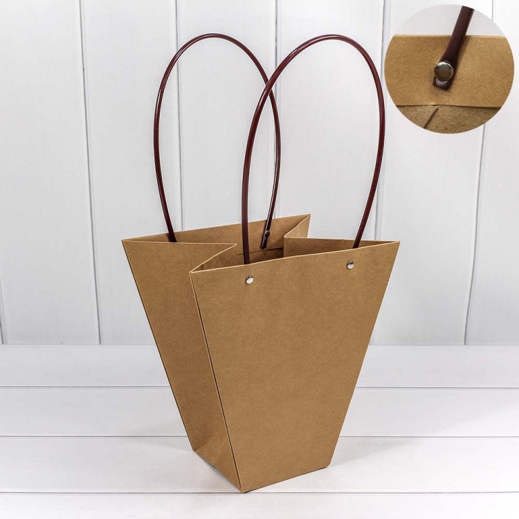 Пакет подарочный "Ваза для цветов" 25*24*11 Крафт 1/10 1/80 Арт: 000171K