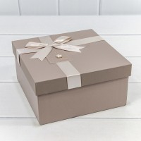 Коробки Квадратные Набор 1/3 19*19*9,5 с бантом и цветочком Серый 1/18 Арт: 721629/1