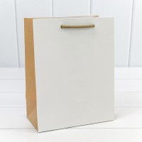 Пакет подарочный Белый/Крафт 18*23*10 230г 1/20 1/360 Арт: 000200E-1