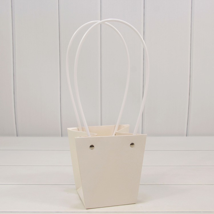 Пакет подарочный "Ваза для цветов" 13*10*13 Белый 1/10 1/250 Арт: 000586F/1